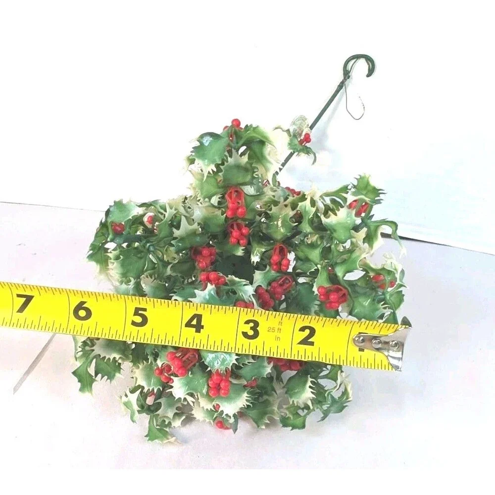 Vintage Napco Christmas Holly Berry Bell Hanging Decoration
